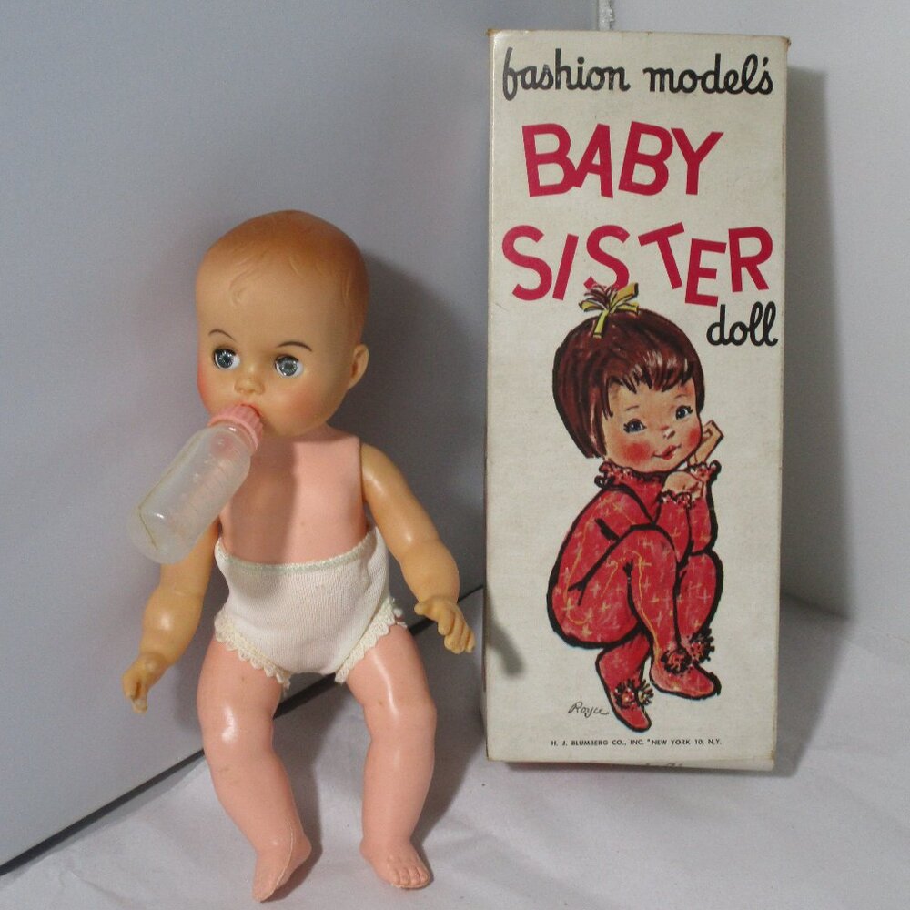 Vintage Original Blumberg Baby Sister Doll Box 1950's - 1960's